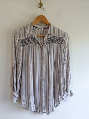 Anthropologie Floreat Stripe Button Up